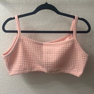 NWOT Pink Waffle Knit Cropped Tank